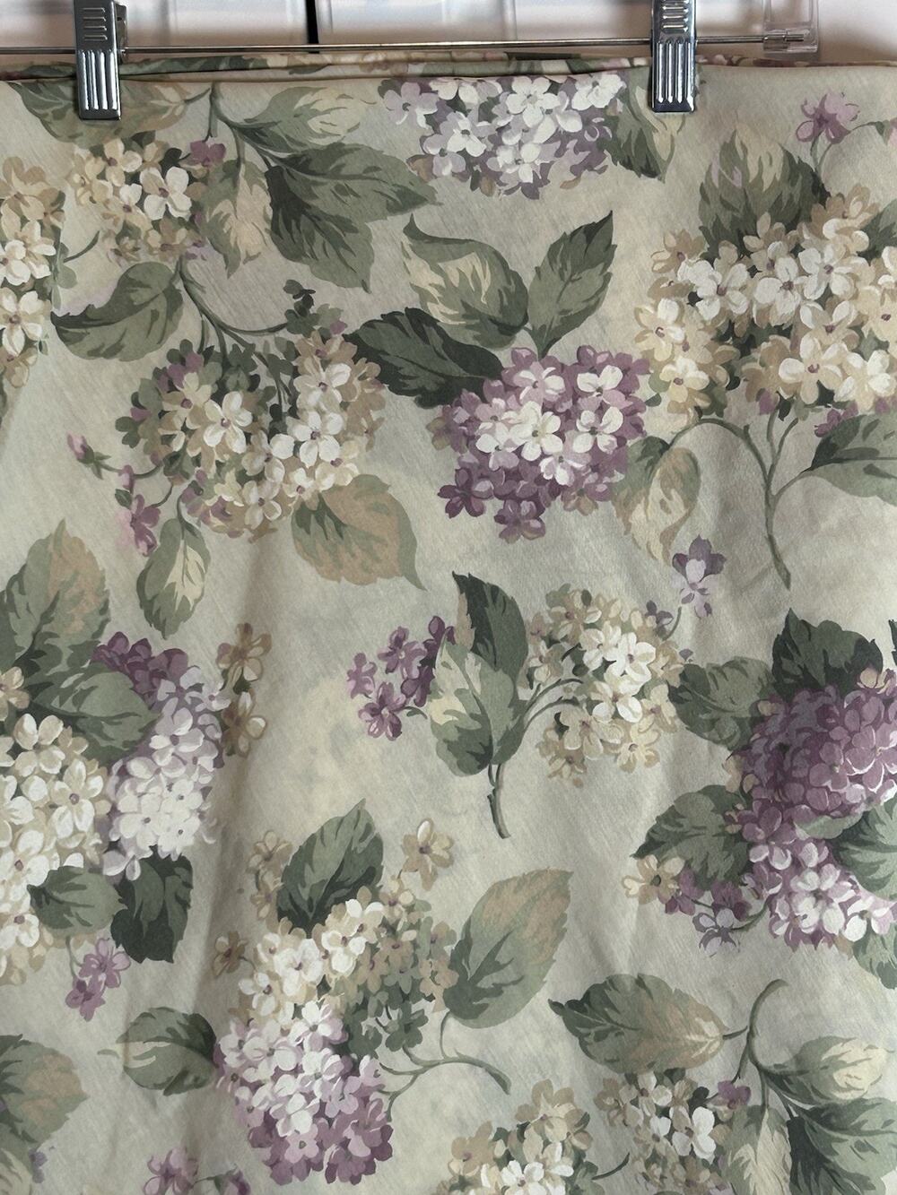 Hydrangea Floral Tablecloth 70” Round Lavender Sage Shabby Chic Cottagecore